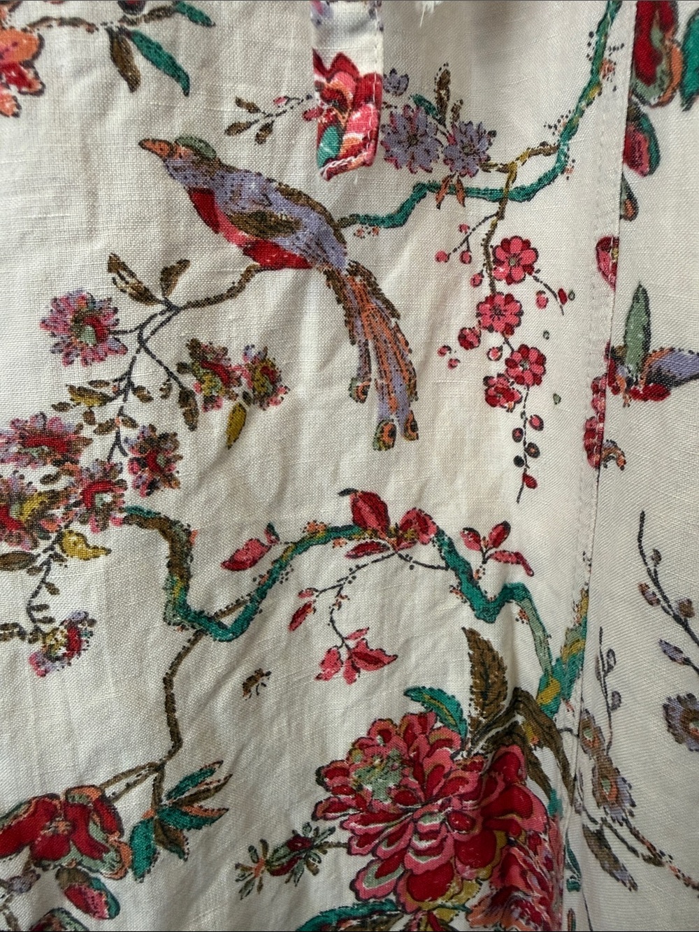 Pilcro Cream Midi Dress with Red Floral Print - Picture 7 of 10